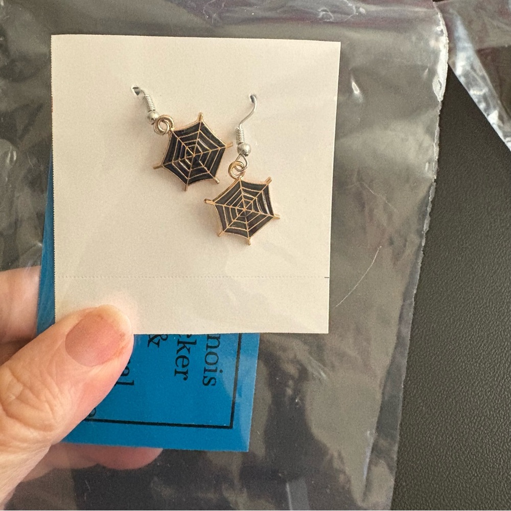 Black spiderweb earrings
